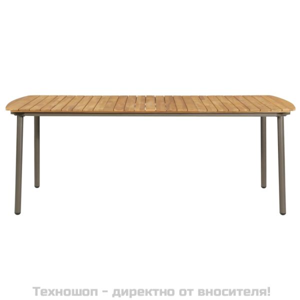 Градинска маса, 200x100x72 см, акациево дърво масив и стомана