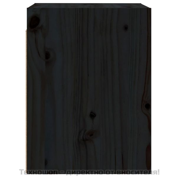 Стенни шкафове, 2 бр, черни, 30x30x40 см, бор масив