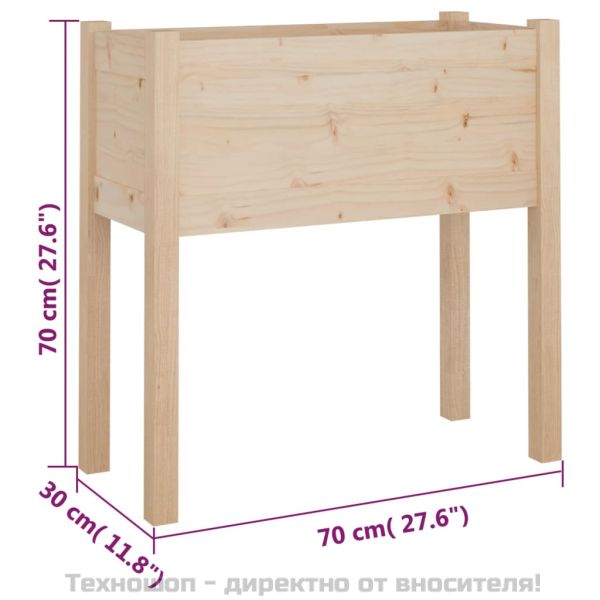 Градинска кашпи с крака, 2 бр, 70x31x70 см, борово дърво масив
