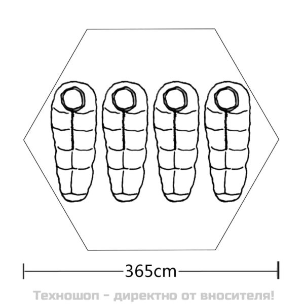 4-местна палатка, синя