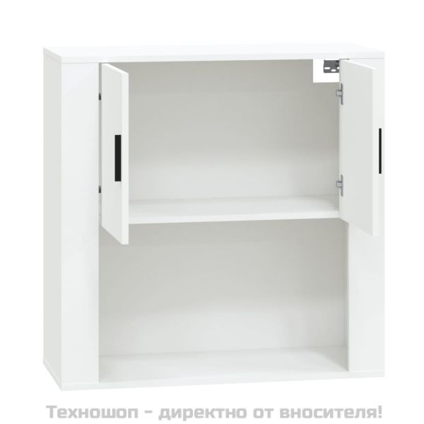 Стенен шкаф, бял, 80x33x80 см, инженерно дърво