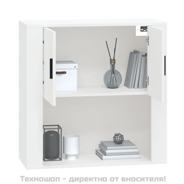 Стенен шкаф, бял, 80x33x80 см, инженерно дърво