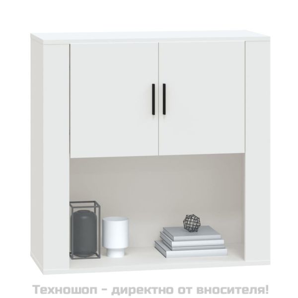 Стенен шкаф, бял, 80x33x80 см, инженерно дърво