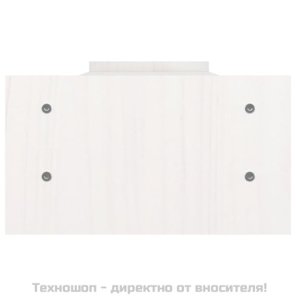 Поставка за монитор, бяла, 100x27x15 см, бор масив