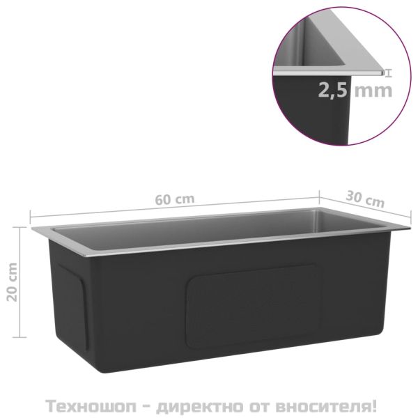 Ръчно изработена кухненска мивка, неръждаема стомана
