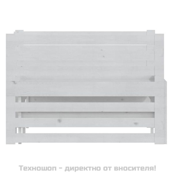 Разтегателно дневно легло, без матрак, бяло, 2x(90x200) см