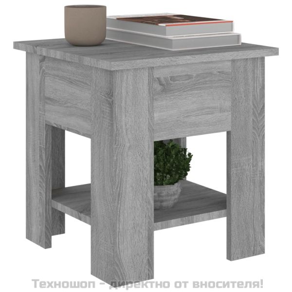 Маса за кафе, сив сонома, 40x40x42 см, инженерно дърво