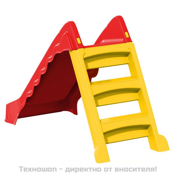 Сгъваема пързалка за деца за закрито и открито червено и жълто