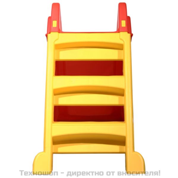 Сгъваема пързалка за деца за закрито и открито червено и жълто
