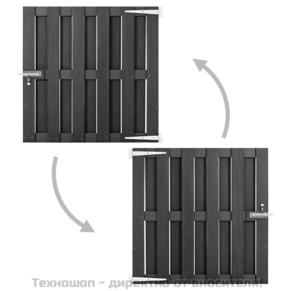 Градинска порта, WPC, 100x100 см, сива