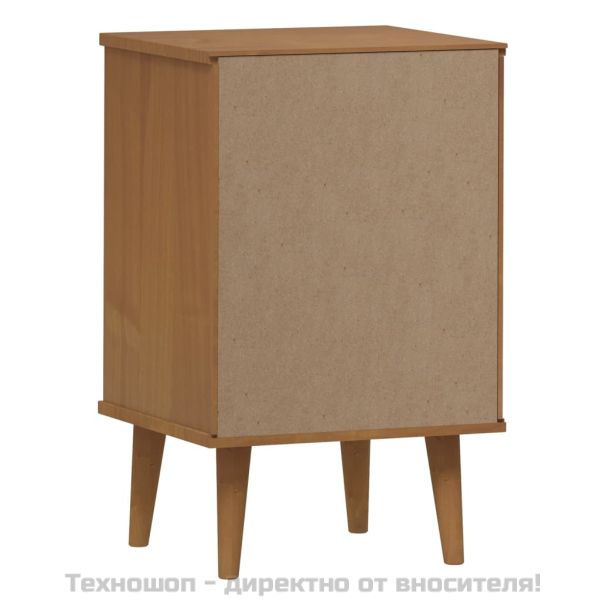 Нощно шкафче MOLDE, кафяво, 40x35x65 см, борово дърво масив