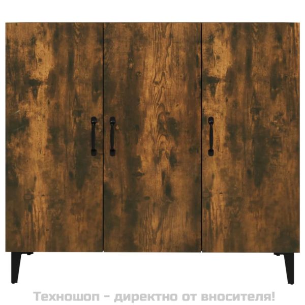 Сайдборд, опушен дъб, 90x34x80 см, инженерно дърво