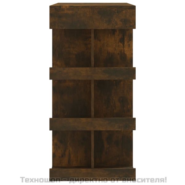 Бар маса с етажерка опушен дъб 100x50x101,5 см инженерно дърво