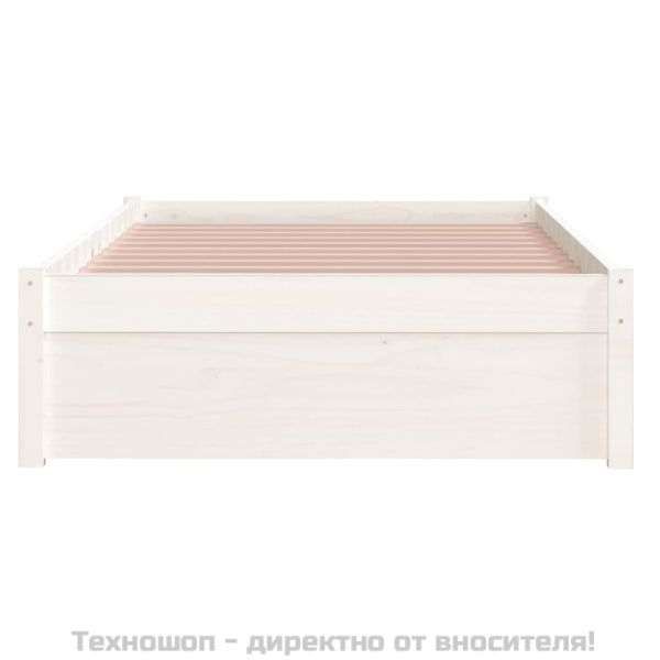 Рамка за легло, бяла, бор масив, 90x190 см, Single