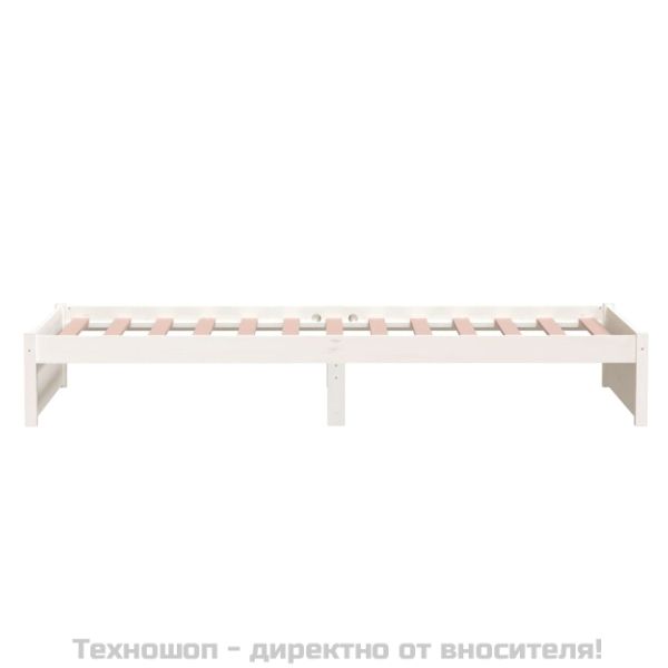 Рамка за легло, бяла, бор масив, 90x190 см, Single
