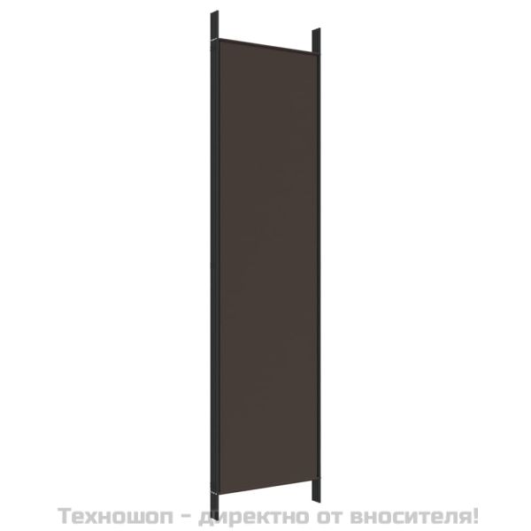 Параван за стая, 4 панела, кафяв, 200x200 см, плат