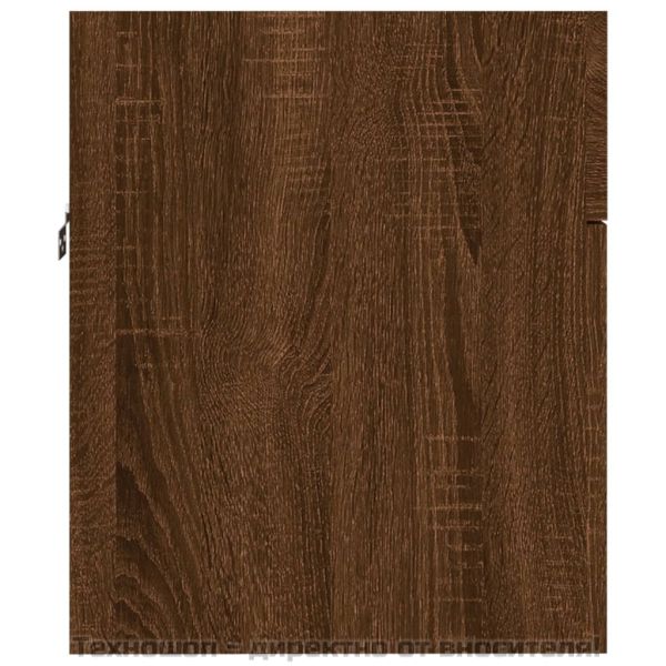 Комплект мебели за баня от 2 части, кафяв дъб, инженерно дърво