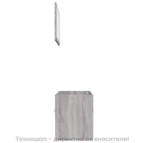 Комплект мебели за баня от 2 части сив сонома инженерно дърво