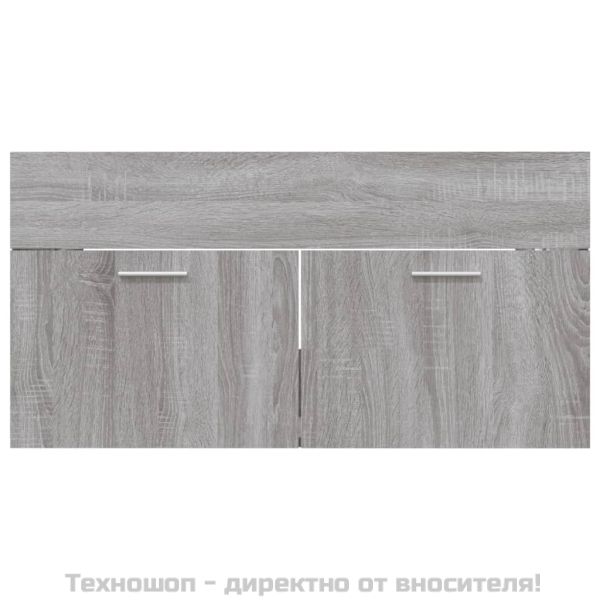 Комплект мебели за баня от 2 части сив сонома инженерно дърво