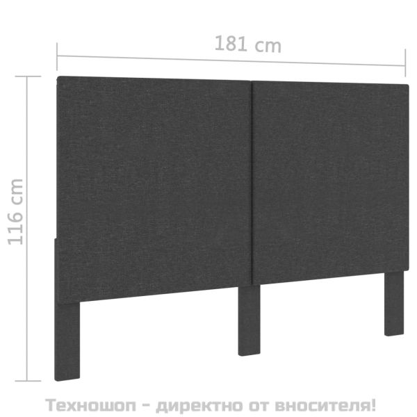 Табла за спалня тъмносива текстил 180x200 см