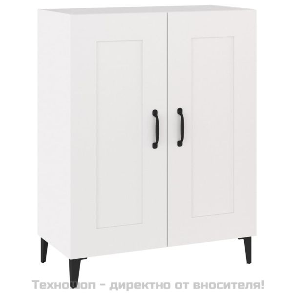 Сайдборд, бял, 69,5x34x90 см, инженерно дърво