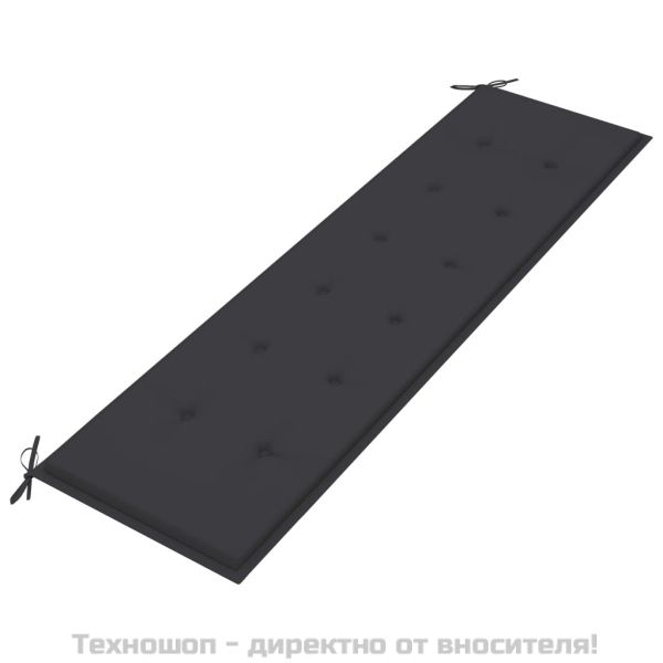 Възглавница за градинска пейка антрацит 180x50x3см оксфорд плат