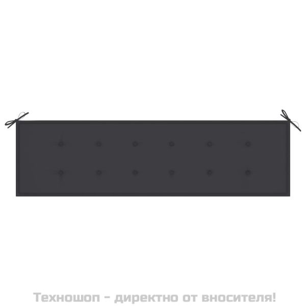 Възглавница за градинска пейка антрацит 180x50x3см оксфорд плат