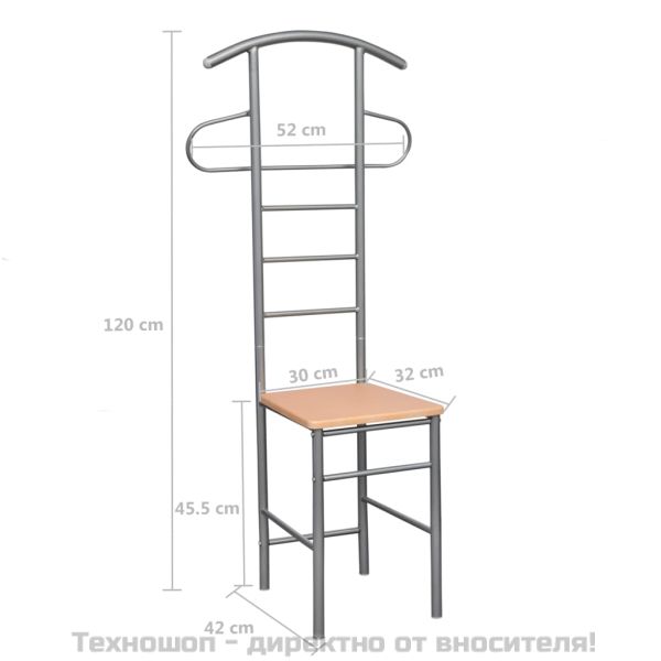 Мъжки камериерски столове, 2 бр, метал