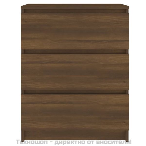 Сайдборд, кафяв дъб, 60x35x76 см, инженерно дърво