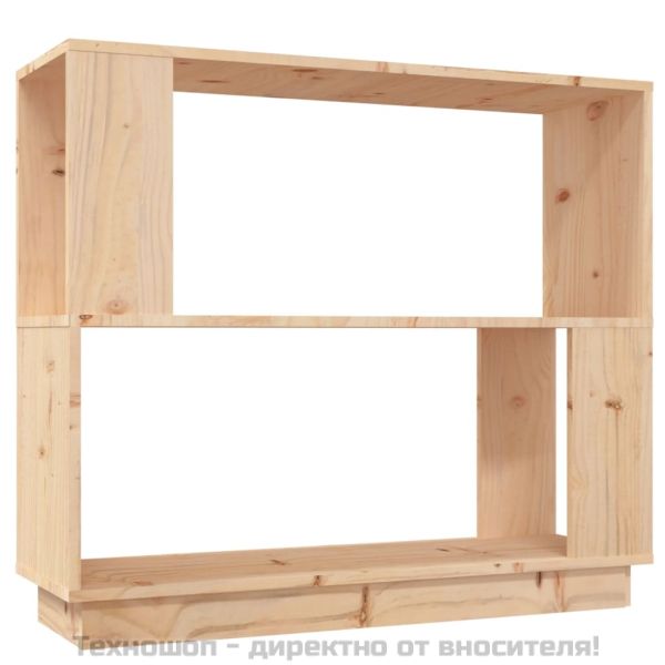 Библиотека/разделител за стая, 80x25x70 см, бор масив