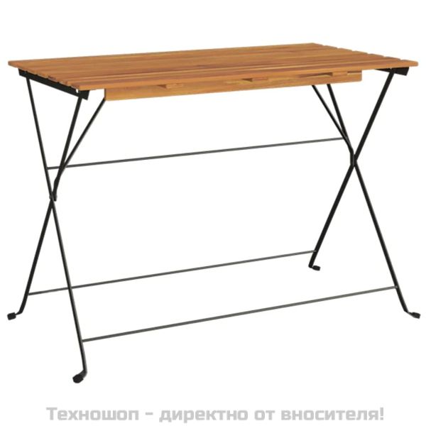 Сгъваем бистро комплект от 5 части, акация масив и стомана