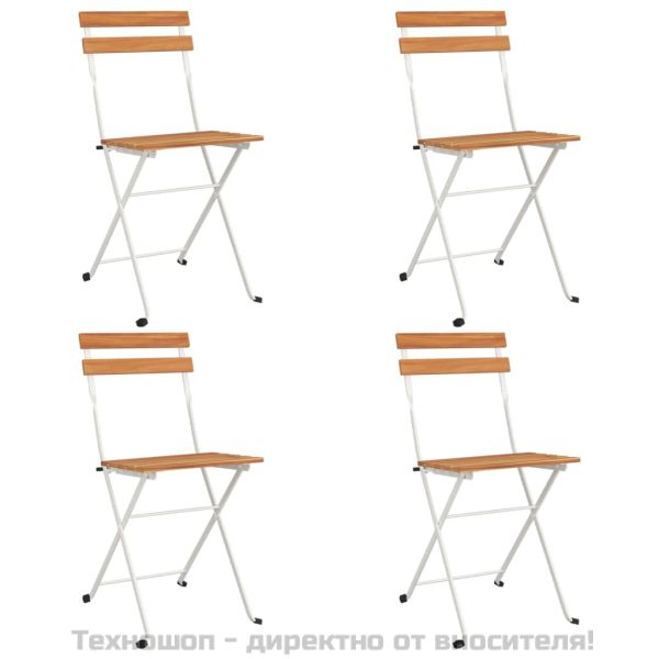 Сгъваем бистро комплект от 5 части, акация масив и стомана