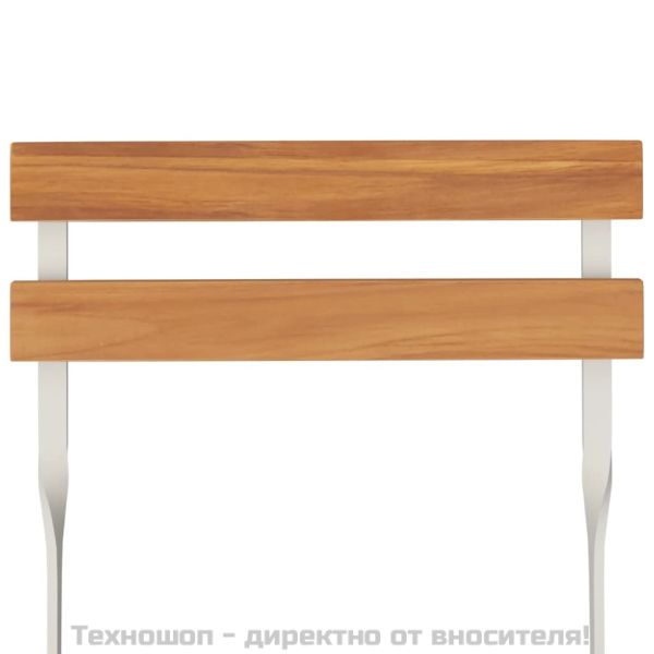 Сгъваем бистро комплект от 5 части, акация масив и стомана