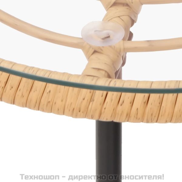 Градински трапезен комплект, 3 части, полиратан