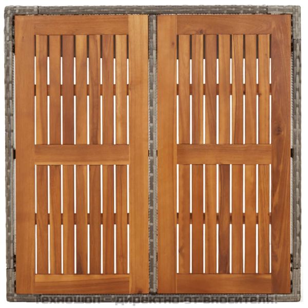 Градински трапезен комплект 3 части с възглавници сив полиратан