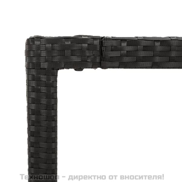 Градински трапезен комплект възглавници 5 части черен полиратан