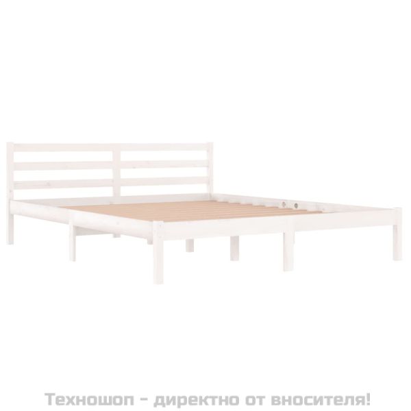 Рамка за легло, бор масив, 160х200 см, бяла