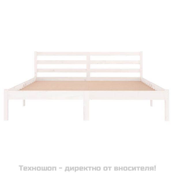 Рамка за легло, бор масив, 160х200 см, бяла
