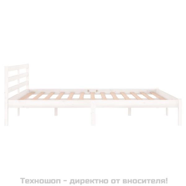 Рамка за легло, бор масив, 160х200 см, бяла