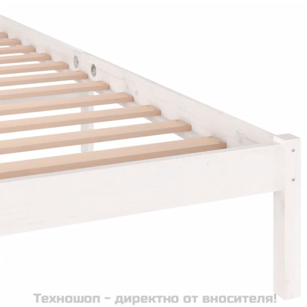 Рамка за легло, бор масив, 160х200 см, бяла