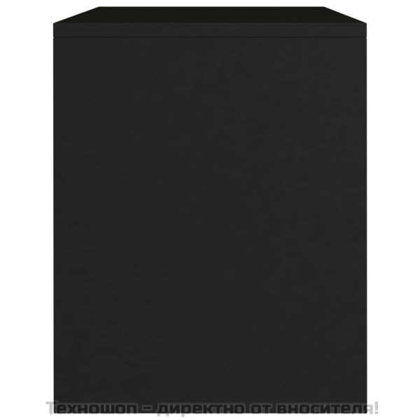 Нощни шкафчета, 2 бр, черни, 40x30x40 см, инженерно дърво