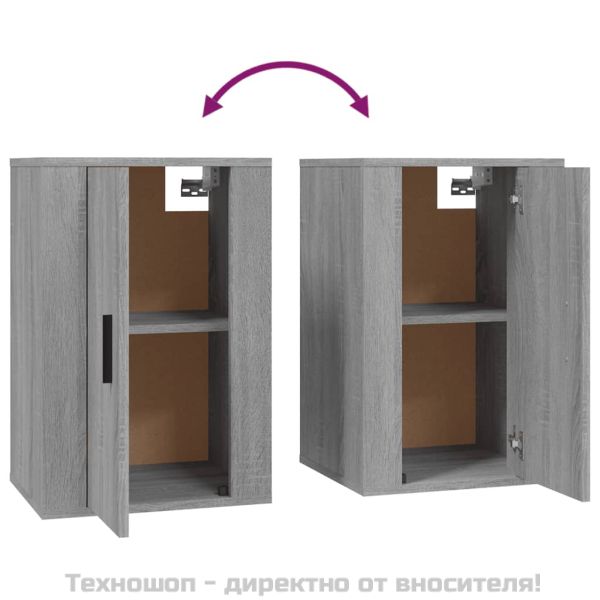 ТВ шкаф за стенен монтаж, сив сонома, 40x34,5x60 см