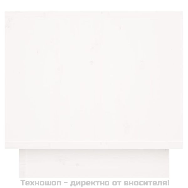 Нощни шкафчета, 2 бр, бели, 35x34x32 см, борово дърво масив