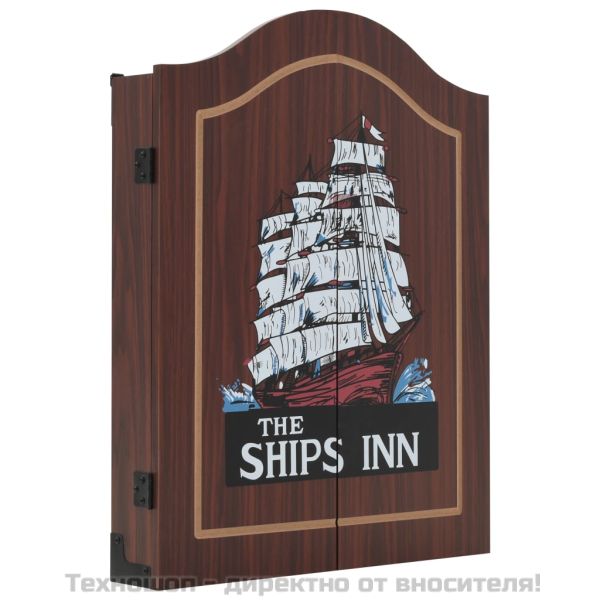 Професионална мишена за дартс от сизал с шкаф и 6 стрелички