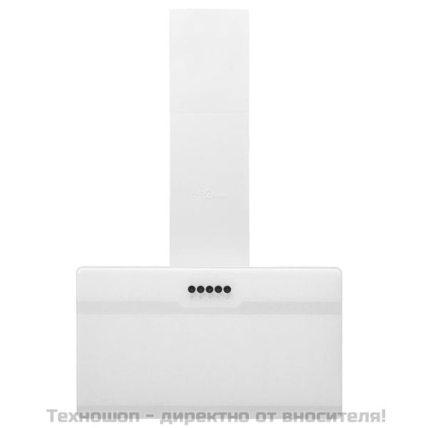 Стенен абсорбатор, 60 см, стомана и закалено стъкло, бял