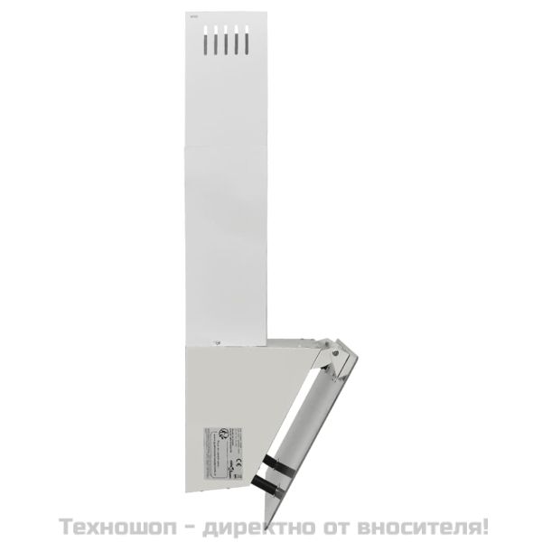 Стенен абсорбатор, 60 см, стомана и закалено стъкло, бял