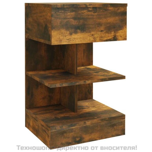 Нощни шкафчета 2 бр опушен дъб 40x35x65 см инженерно дърво