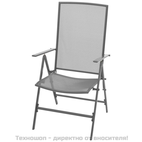 Градински регулируеми столове, 2 бр, стоманена мрежа