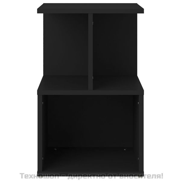 Нощни шкафчета, 2 бр, черни, 35x35x55 см, инженерно дърво