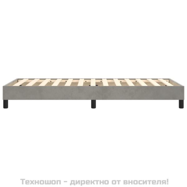 Рамка за легло с пружини, светлосива, 80x200 см, кадифе